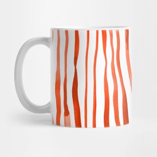 Vertical watercolor lines - orange Mug